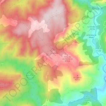 Mapa topográfico la Benachera, altitud, relieve