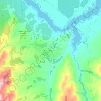 Mapa topográfico Bannockburn, altitud, relieve