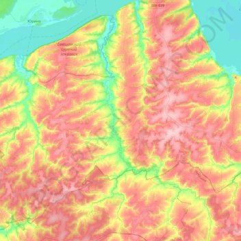Mapa topográfico Юнга, altitud, relieve