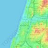Mapa topográfico Tel Aviv-Yafo, altitud, relieve