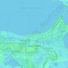 Mapa topográfico Nueva Orleans, altitud, relieve