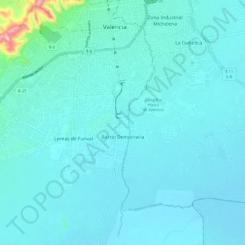 Mapa topográfico Parroquia Santa Rosa, altitud, relieve