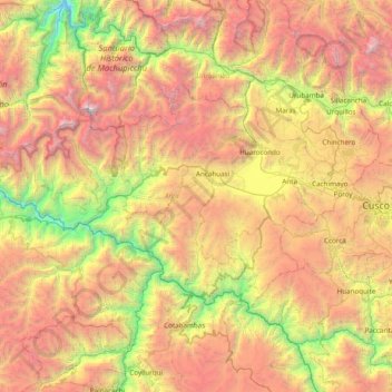 Mapa topográfico Provincia de Anta, altitud, relieve