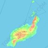 Mapa topográfico Lanzarote, altitud, relieve
