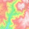 Mapa topográfico Ticrapo, altitud, relieve