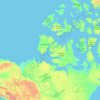Mapa topográfico Territorios del Noroeste, altitud, relieve