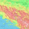 Mapa topográfico Bosnia y Herzegovina, altitud, relieve