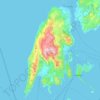 Mapa topográfico Λευκάδα, altitud, relieve