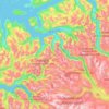 Mapa topográfico Rauma, altitud, relieve