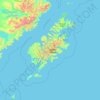 Mapa topográfico Kodiak Island Borough, altitud, relieve