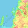Mapa topográfico Tomé, altitud, relieve