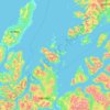 Mapa topográfico Harstad, altitud, relieve