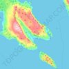 Mapa topográfico Općina Baška, altitud, relieve