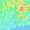 Mapa topográfico Maoming, altitud, relieve