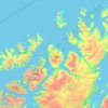 Mapa topográfico Hammerfest, altitud, relieve