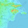 Mapa topográfico Pampatar, altitud, relieve