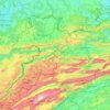 Mapa topográfico Jura, altitud, relieve