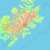 Mapa topográfico Kodiak Island, altitud, relieve
