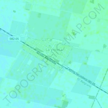 Mapa topográfico La Violeta, altitud, relieve