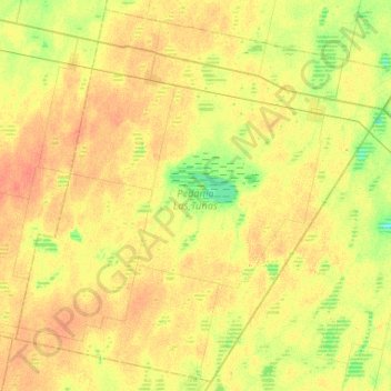 Mapa topográfico Pedanía Las Tunas, altitud, relieve