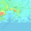 Mapa topográfico Saquarema, altitud, relieve
