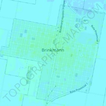 Mapa topográfico Brinkmann, altitud, relieve