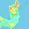 Mapa topográfico Isla Meulín, altitud, relieve