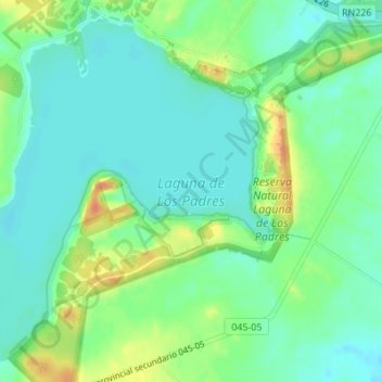 Mapa topográfico Laguna de Los Padres, altitud, relieve