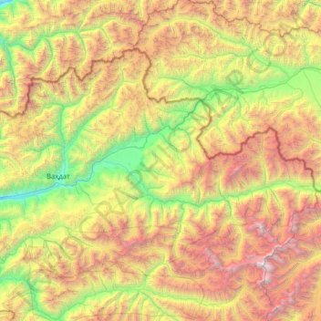 Mapa topográfico Лахш, altitud, relieve
