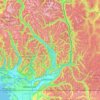 Mapa topográfico Fraser Valley Regional District, altitud, relieve