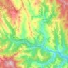 Mapa topográfico Vega de Valcarce, altitud, relieve