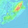 Mapa topográfico Staten Island, altitud, relieve