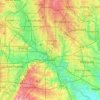 Mapa topográfico Dallas, altitud, relieve