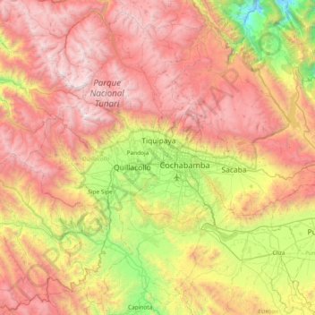 Mapa topográfico Kanata, altitud, relieve