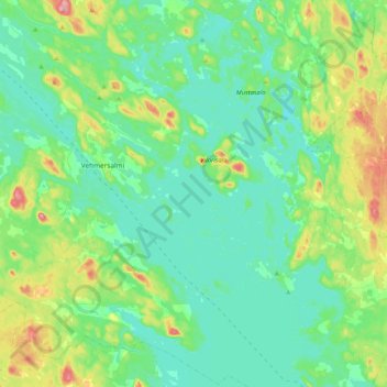 Mapa topográfico Suvasvesi, altitud, relieve