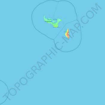 Mapa topográfico Tongatapu, altitud, relieve