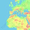 Mapa topográfico Países Bajos, altitud, relieve