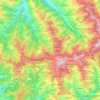 Mapa topográfico Shimla, altitud, relieve