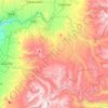 Mapa topográfico Cangahua, altitud, relieve