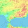 Mapa topográfico Andalusia, altitud, relieve