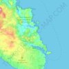 Mapa topográfico Mahón, altitud, relieve