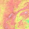 Mapa topográfico Xinzhou, altitud, relieve