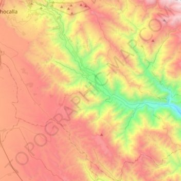 Mapa topográfico Mecapaca, altitud, relieve