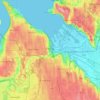 Mapa topográfico Tacoma, altitud, relieve