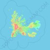 Mapa topográfico Kerguelen, altitud, relieve