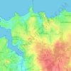 Mapa topográfico Saint-Lunaire, altitud, relieve