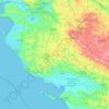 Mapa topográfico Vandea, altitud, relieve