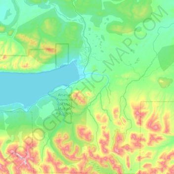 Mapa topográfico Municipio de Tolhuin, altitud, relieve