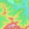 Mapa topográfico La Hiruela, altitud, relieve