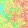 Mapa topográfico Alto Biobío, altitud, relieve